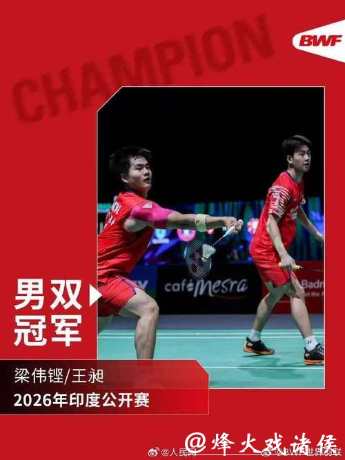 印度羽毛球公开赛：国羽2金1银收官 “梁王”组合男双夺冠